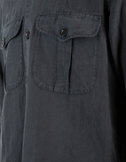 Glenn Overshirt Lyocell Linne Navy L