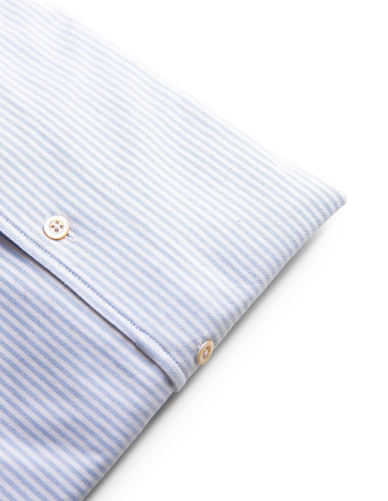 Casual Fit Skjorta Helskuren Krage Oxford Bomull Randig Ljusblå/Vit 38