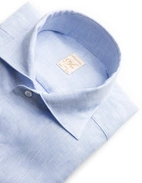 1899 Slim Skjorta Linne Ljusblå