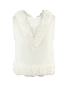 Organza Frilly Top Vit L