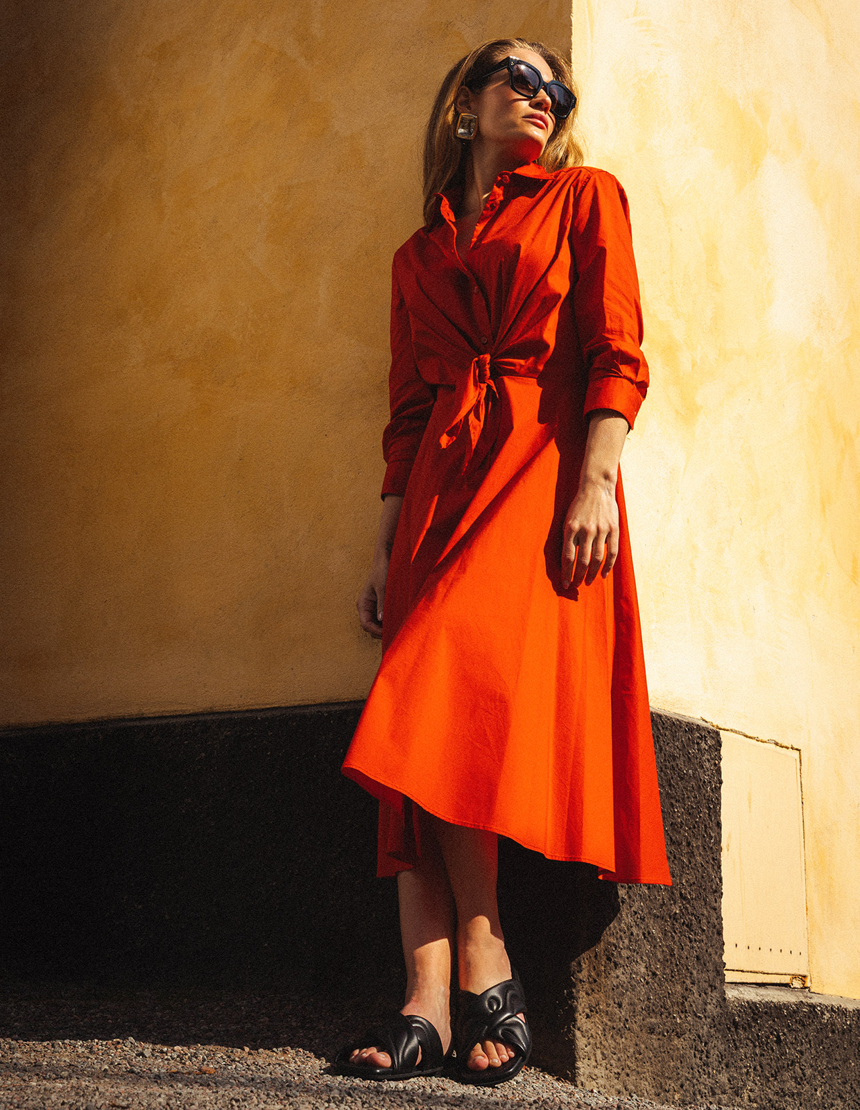 Skjortklänning Orange
