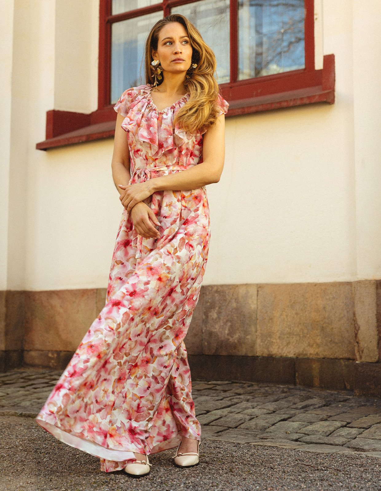 Jaqueline Klänning Rosa Blommig