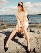 Hannah Klänning Linne Ljusbeige 38