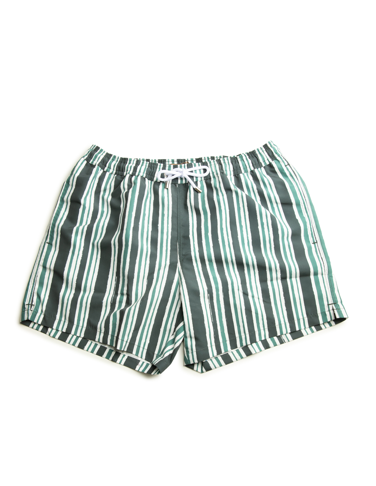 Badshorts Randiga Grön/Vit M