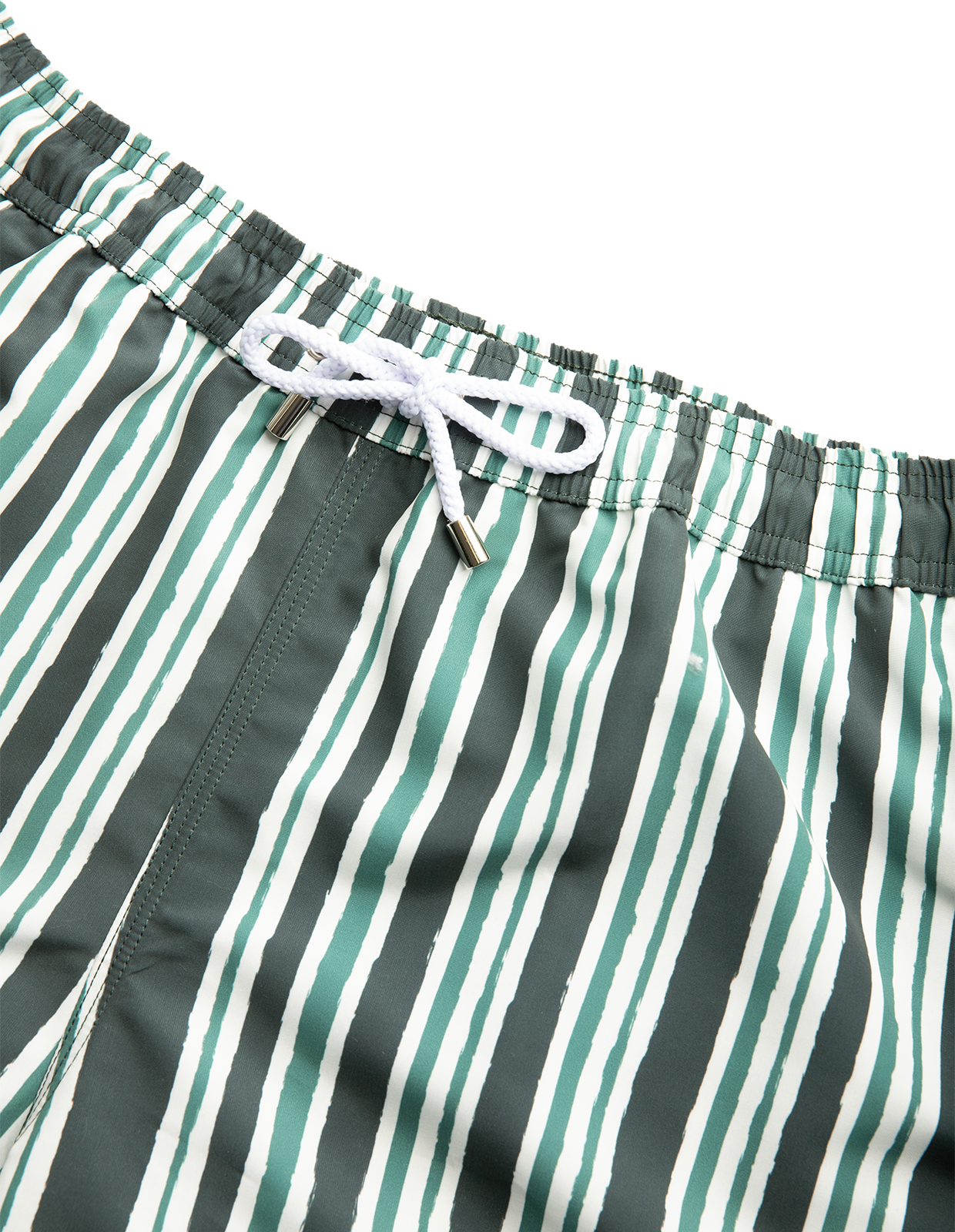 Badshorts Randiga Grön/Vit