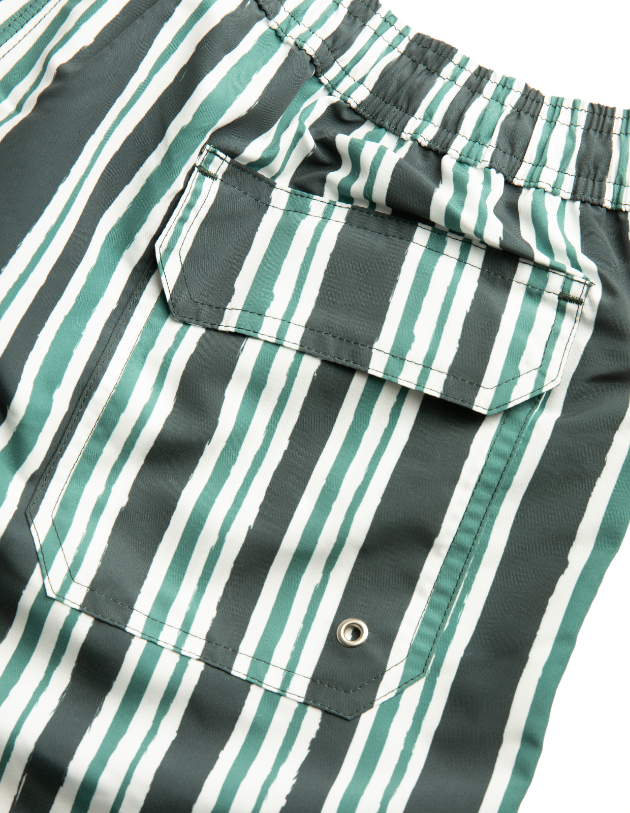 Badshorts Randiga Grön/Vit M