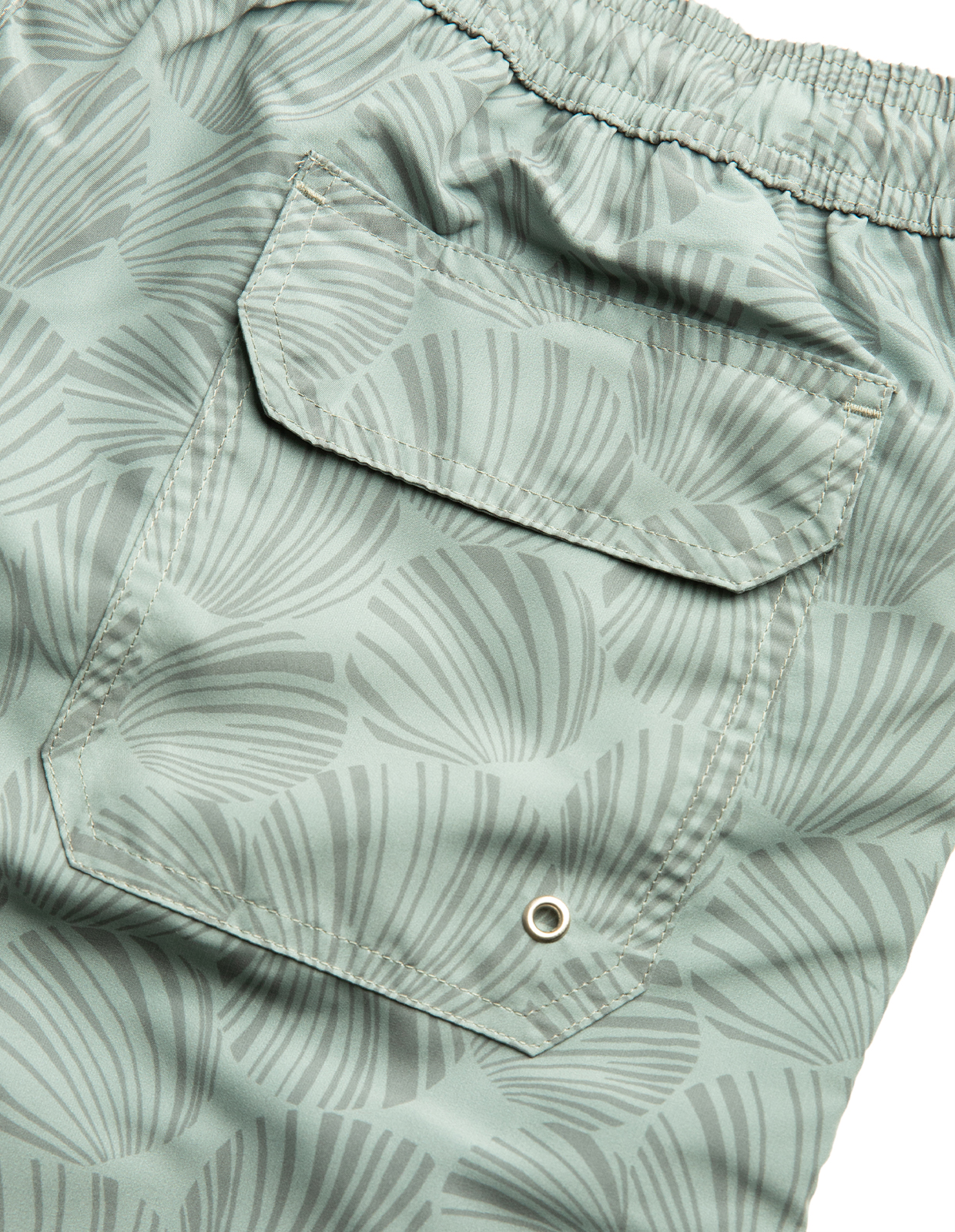 Badshorts Mönstrade Snäckskal Grön XXL