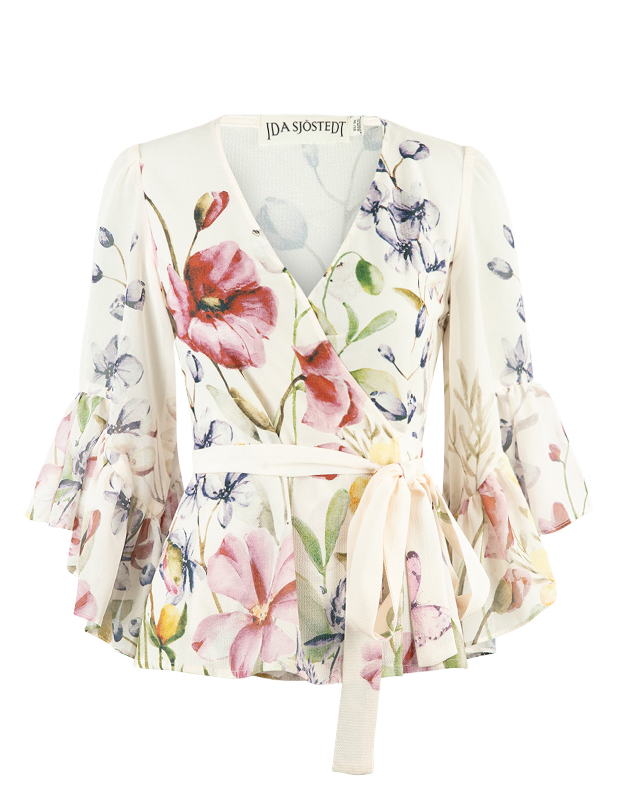 Hallie Blus Vit Blommig
