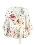 Hallie Blus Vit Blommig 38