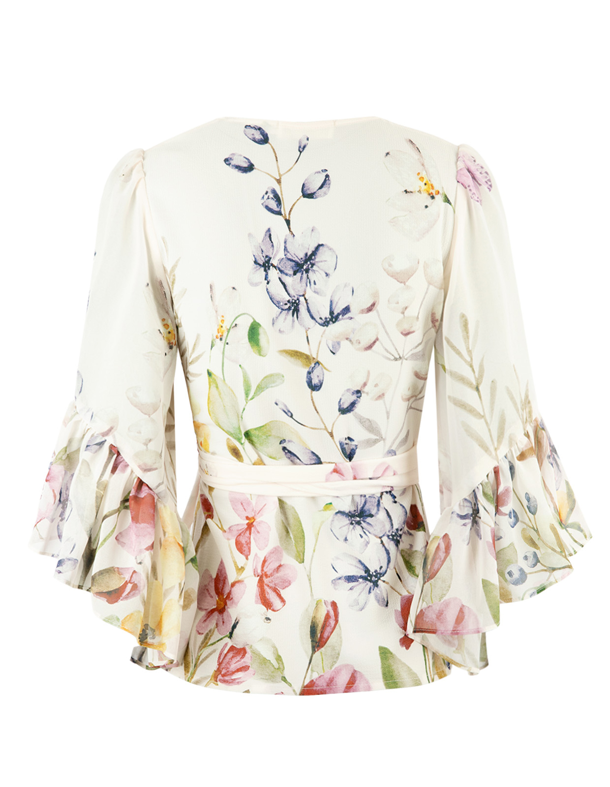Hallie Blus Vit Blommig