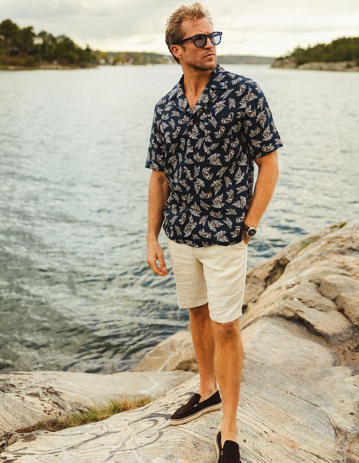 Shorts Bomull Stretch Ljusbeige