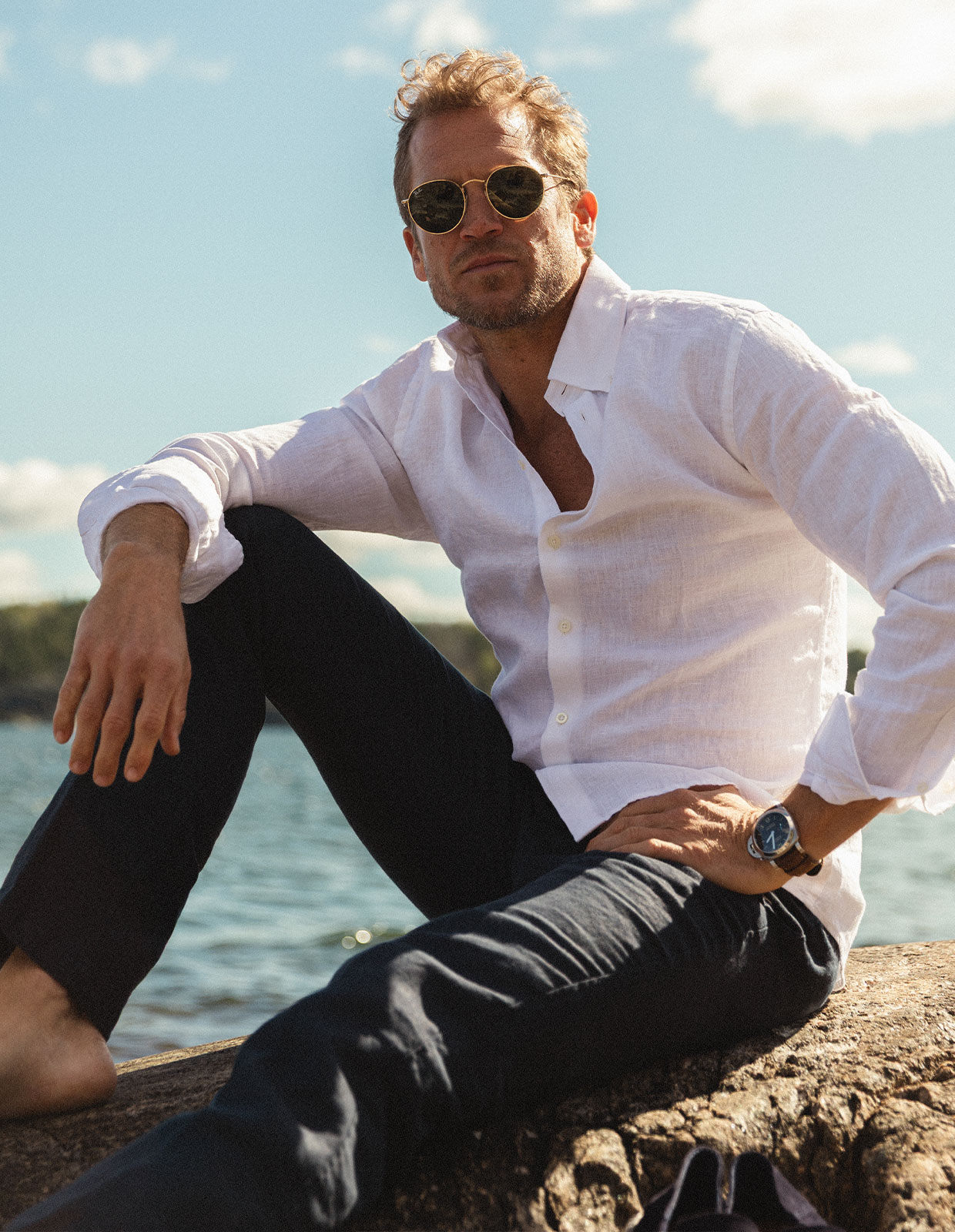 Chinos Linne Navy