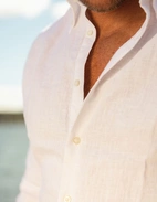 Regular Fit Skjorta Button Down Linne Vit 41