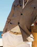 Maverick Overshirt Glencheck Linne Beige