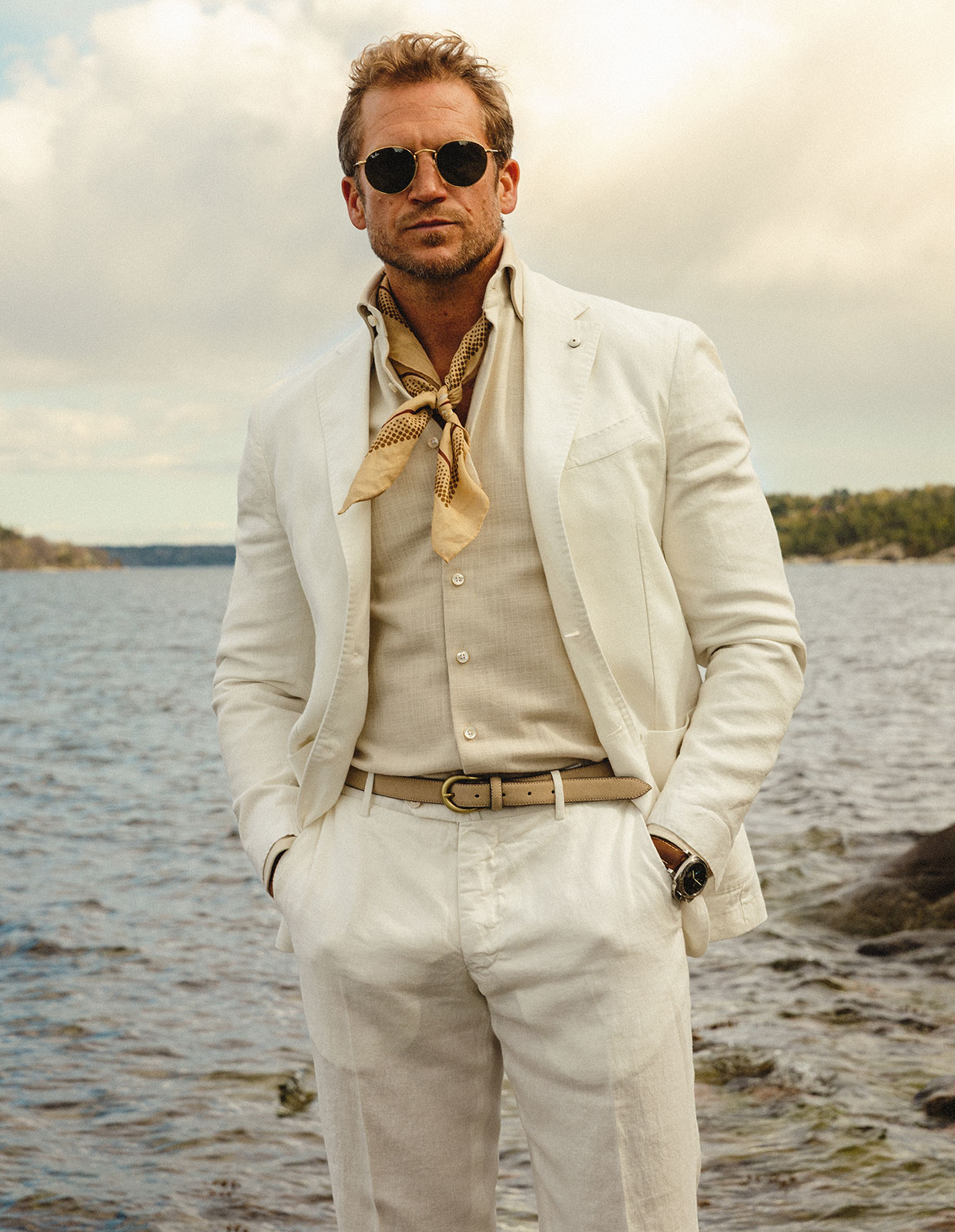 Sartorial Shirt Slub Cotton Beige