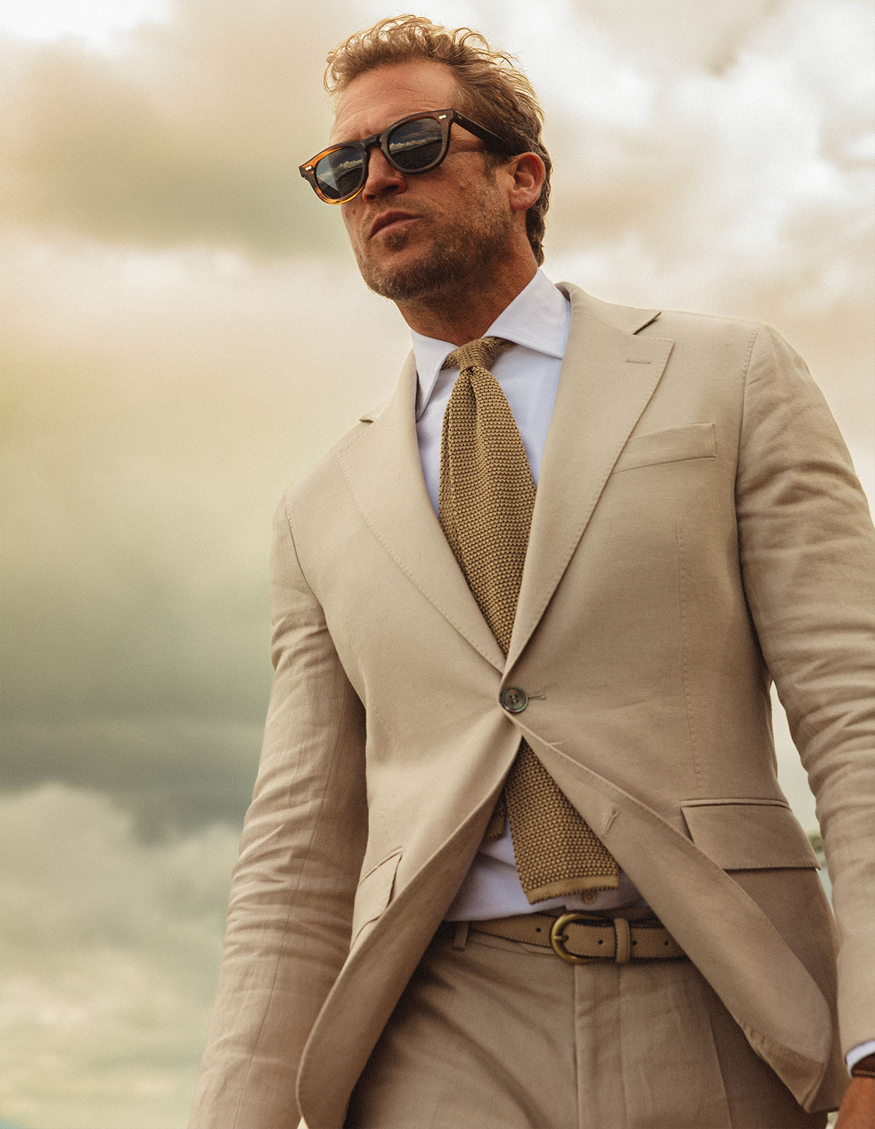 Grana Riso Stickad Slips Siden Beige One Size