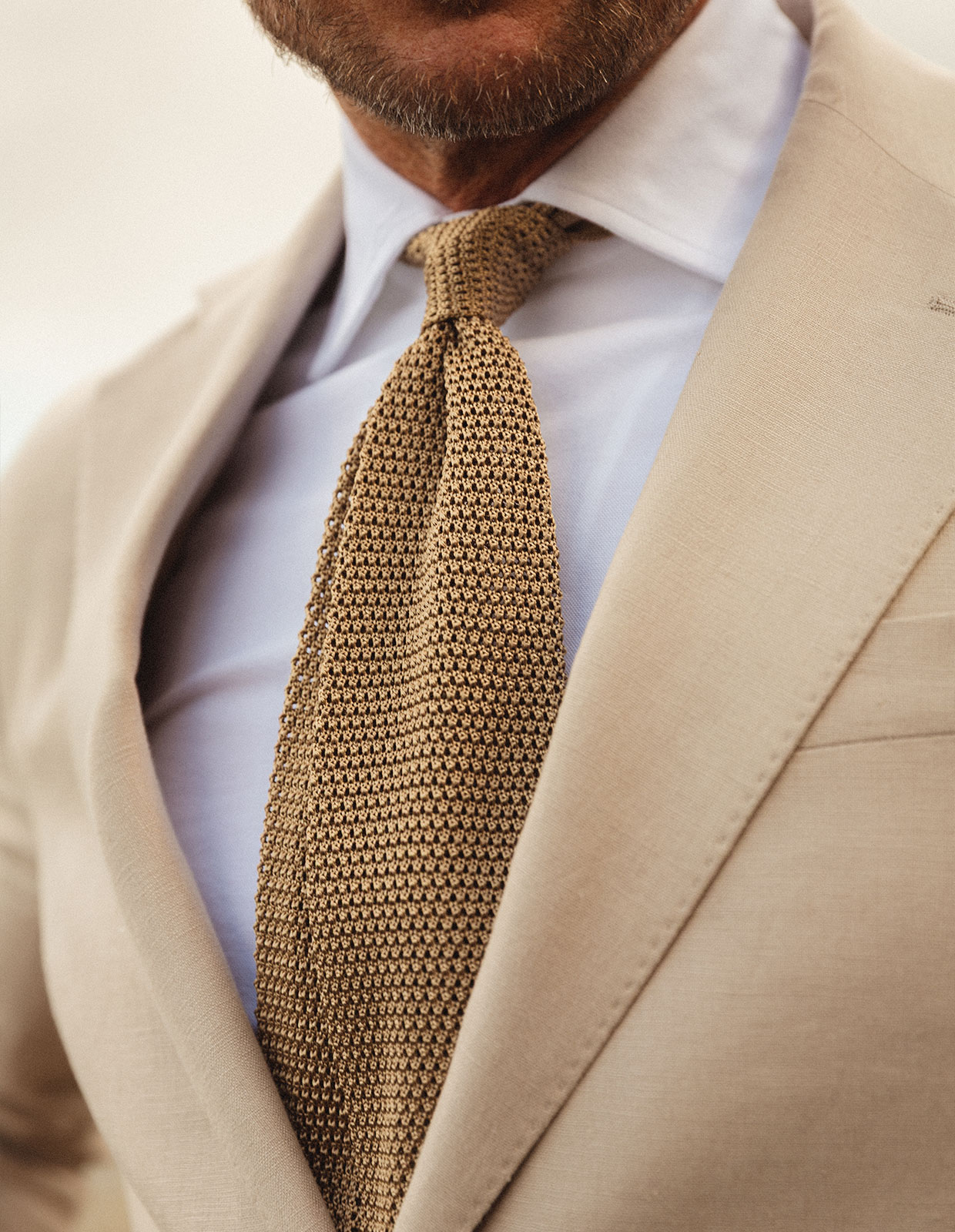 Grana Riso Stickad Slips Siden Beige