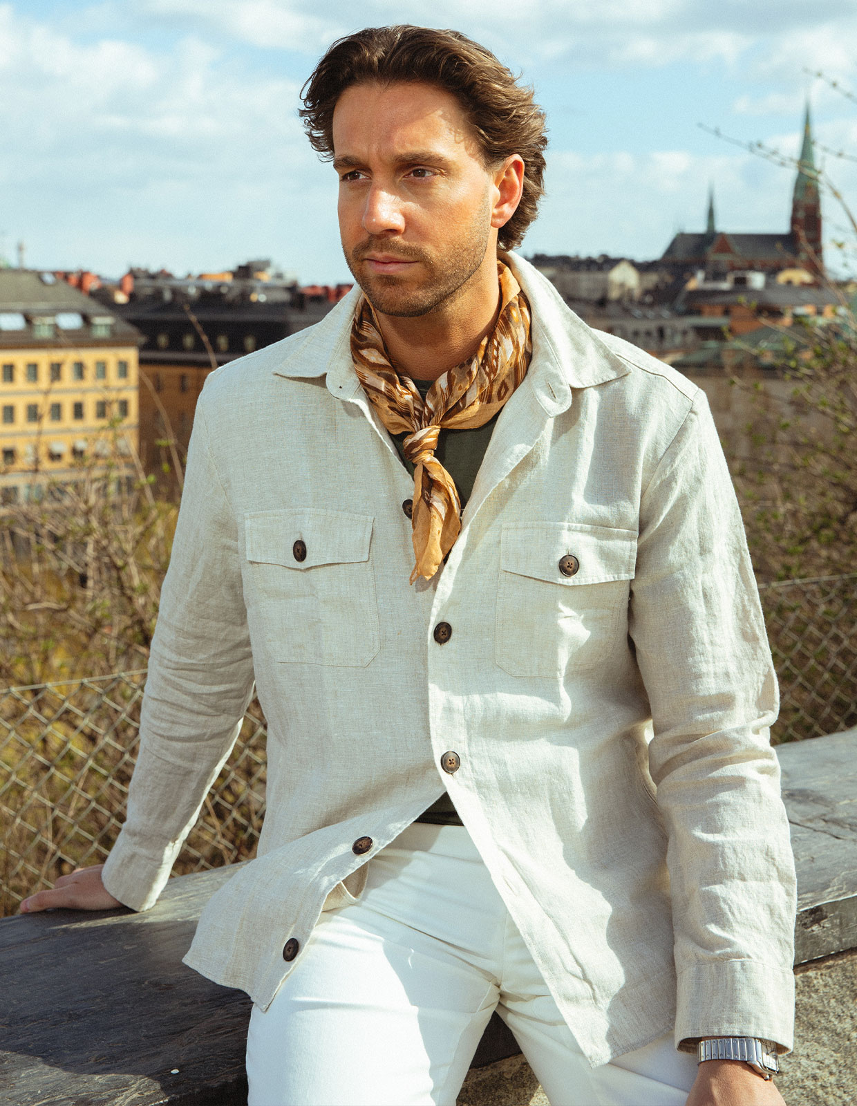 Firenze Overshirt Linne Beige