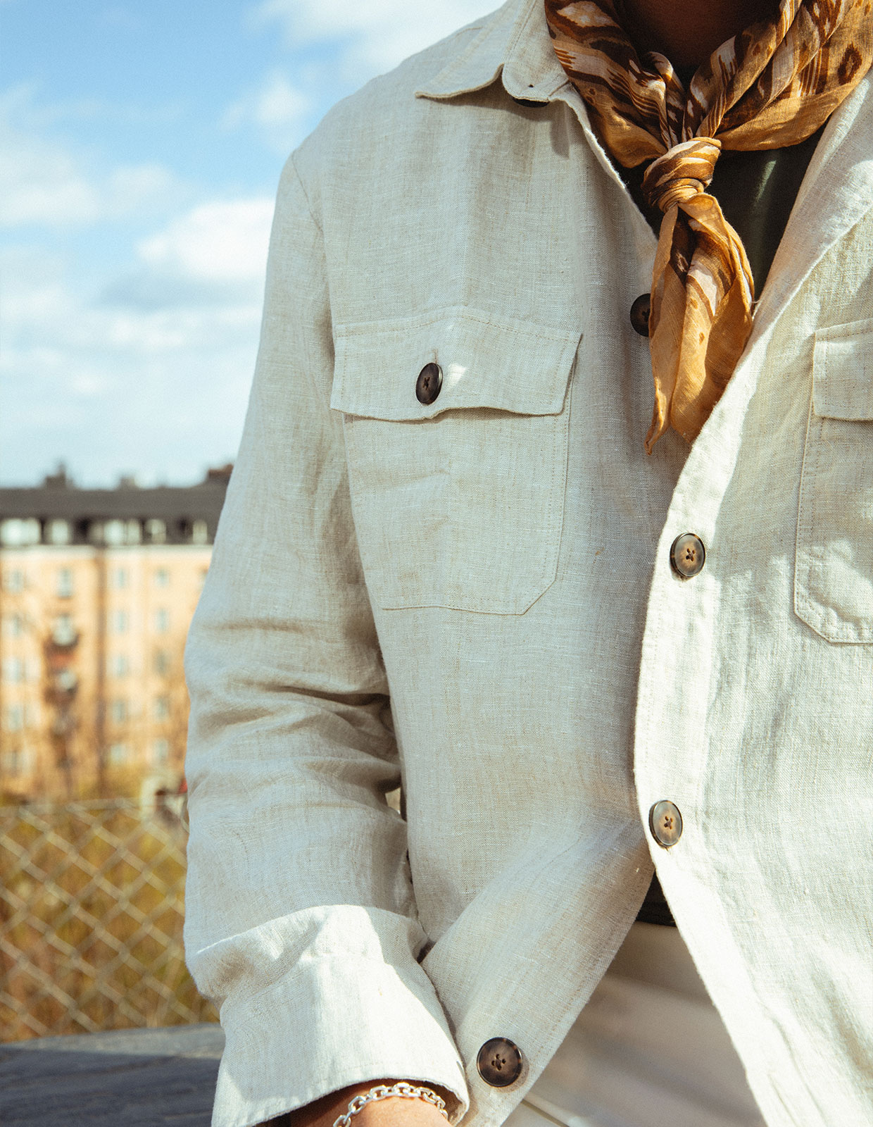 Firenze Overshirt Linne Beige M
