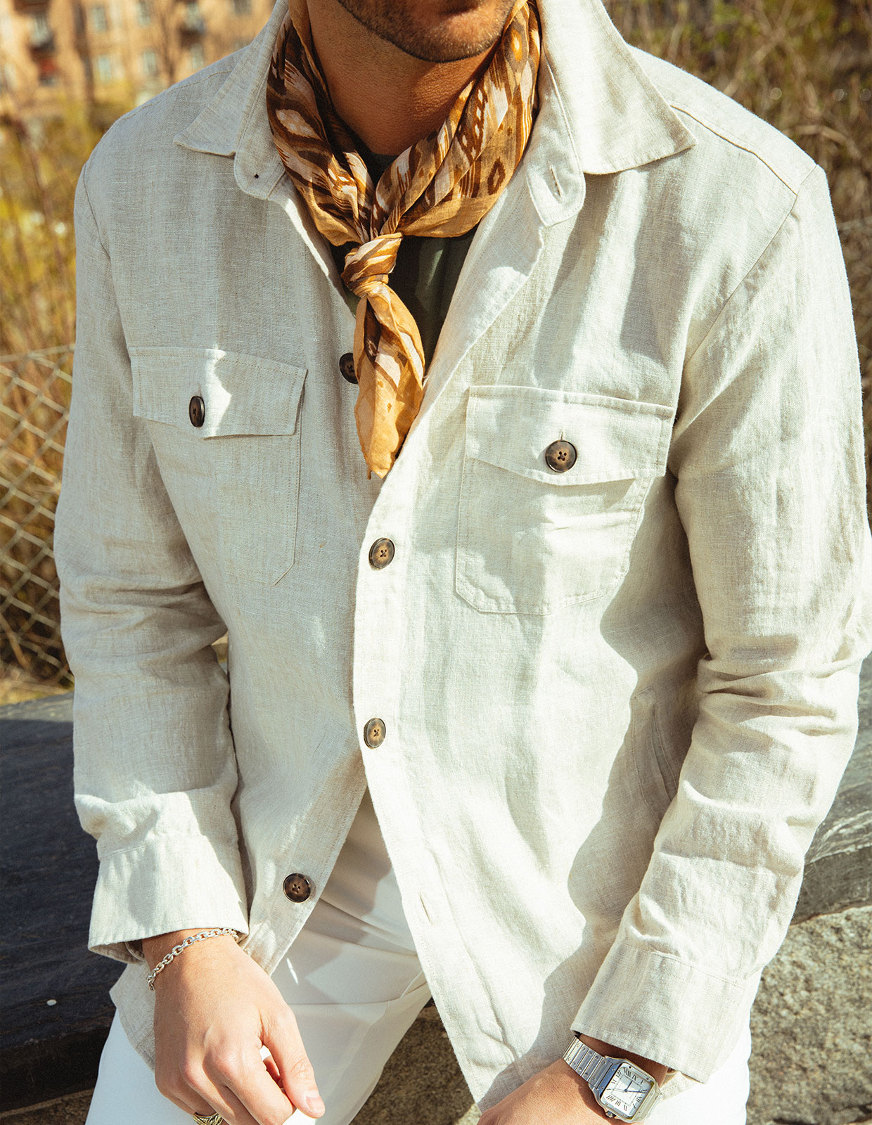 Firenze Overshirt Linne Beige M