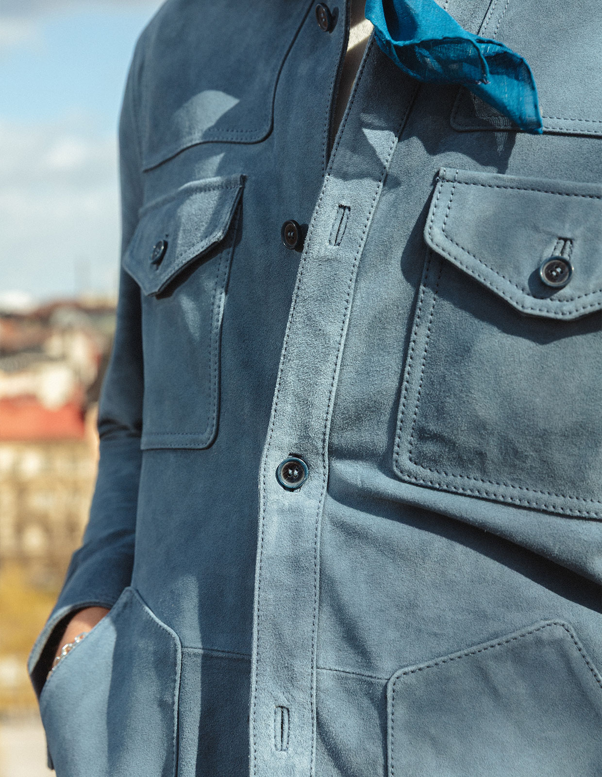 Chemise Suede Shirt Jacket Ljusblå 60