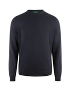 Oakford Tröja Rundhals Hight Twist Bomull Navy