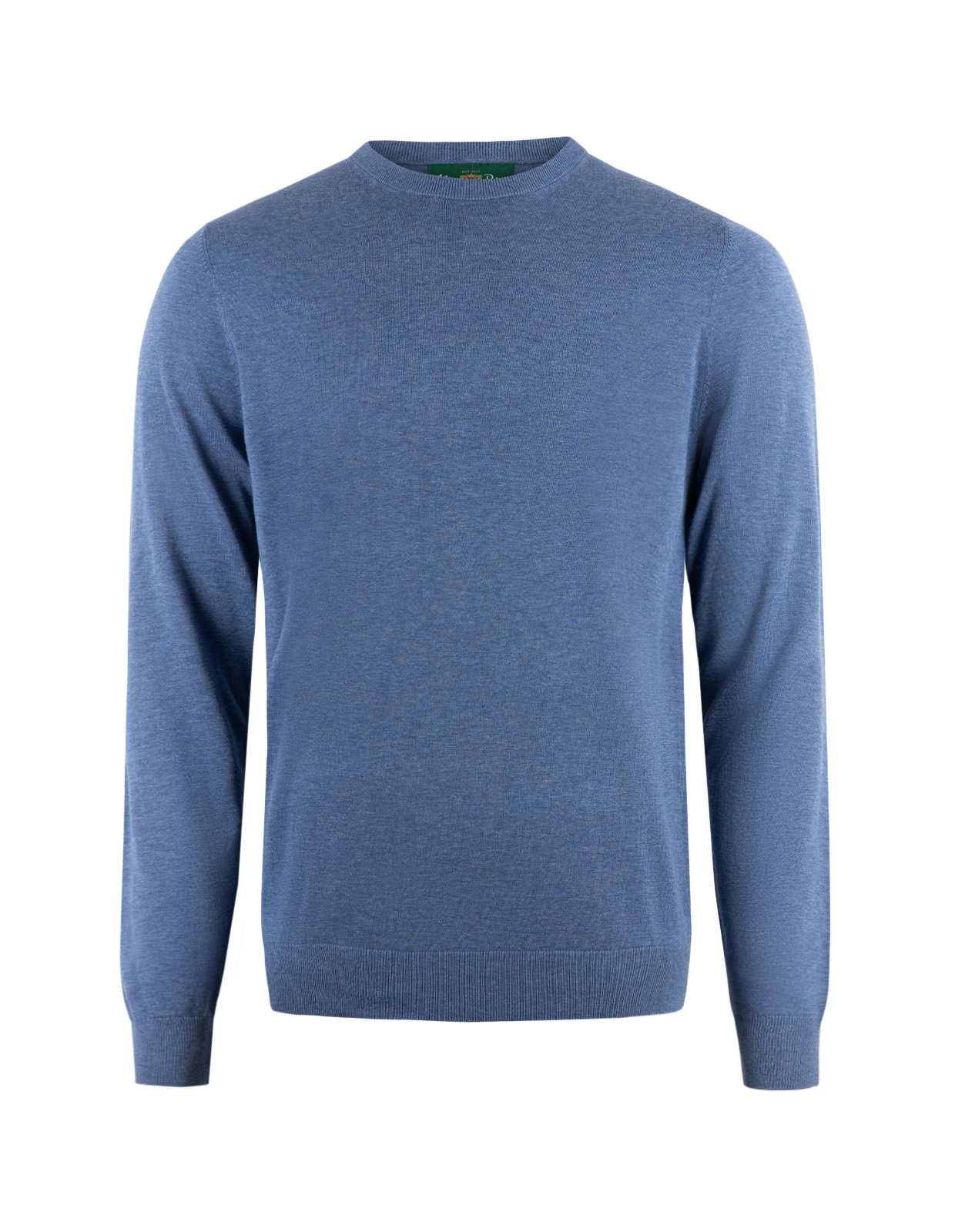 Oakford Tröja Rundhals Hight Twist Bomull Denimblå