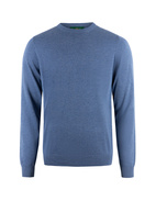 Oakford Tröja Rundhals Hight Twist Bomull Denimblå 52
