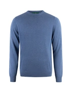 Oakford Tröja Rundhals Hight Twist Bomull Denimblå