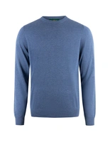 Oakford Tröja Rundhals Hight Twist Bomull Denimblå