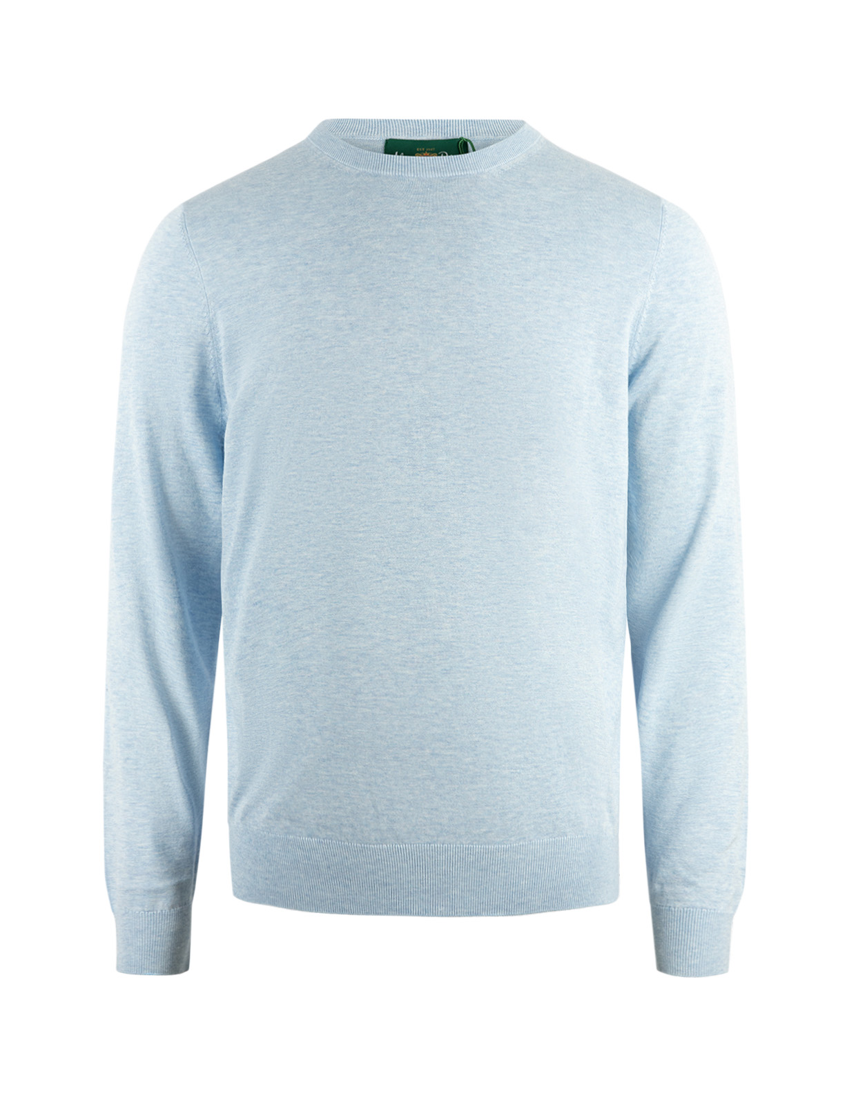 Oakford Tröja Rundhals Hight Twist Bomull Ljusblå