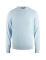 Oakford Tröja Rundhals Hight Twist Bomull Ljusblå