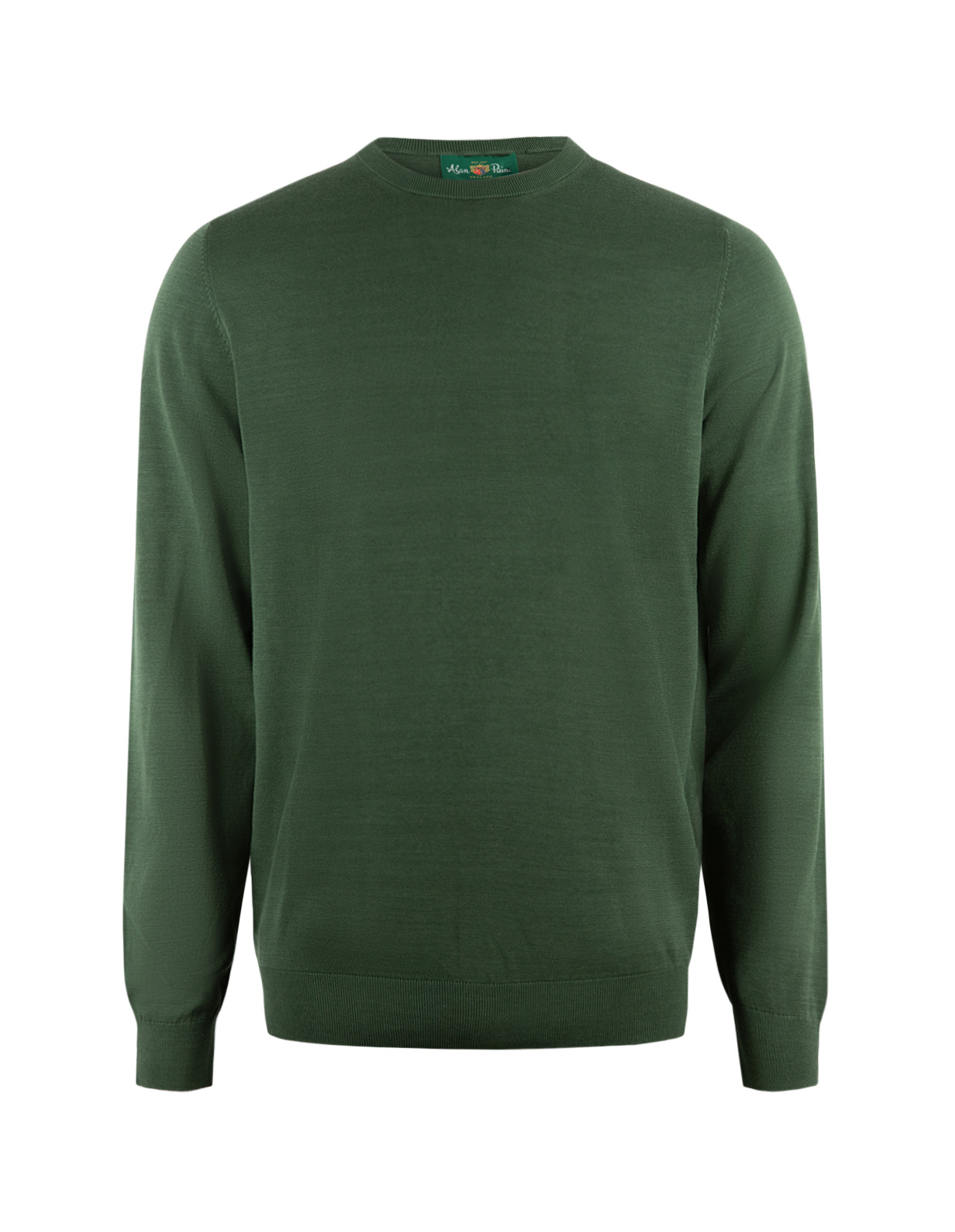 Oakford Tröja Rundhals Hight Twist Bomull Mörkgrön