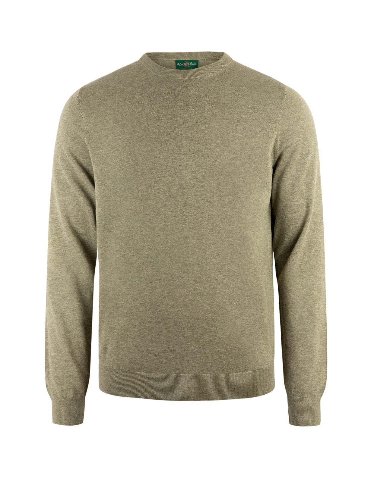 Oakford Tröja Rundhals Hight Twist Bomull Mossgrön