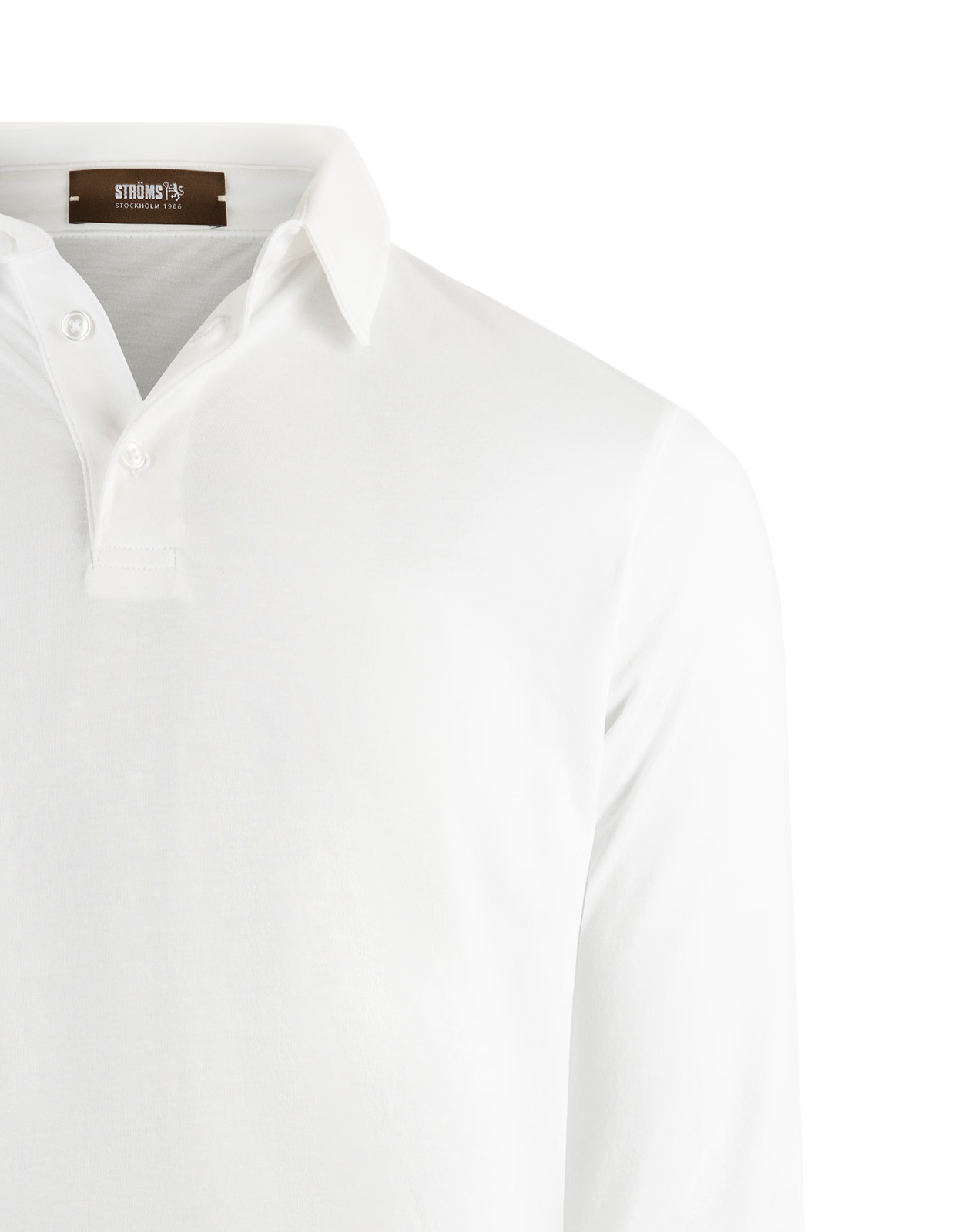 Långärmad Pikétröja Jersey Vit