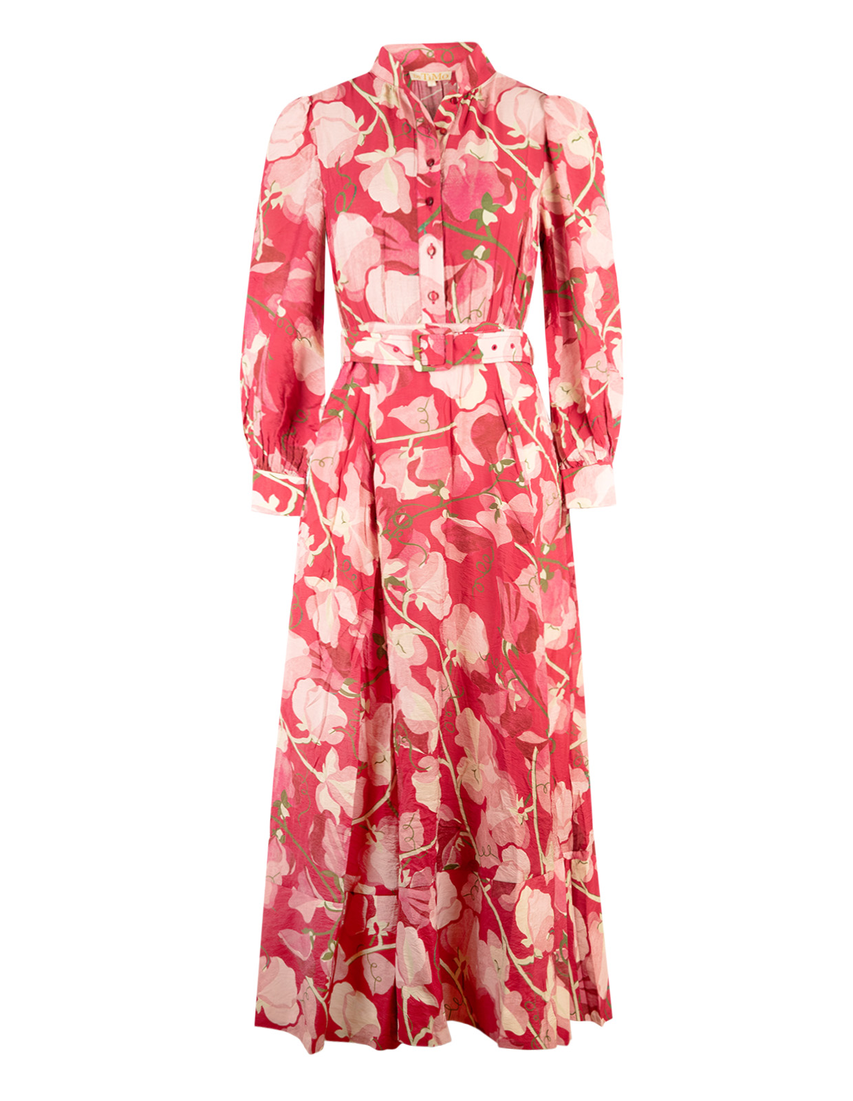 Klänning med Bälte Rosa Blommig