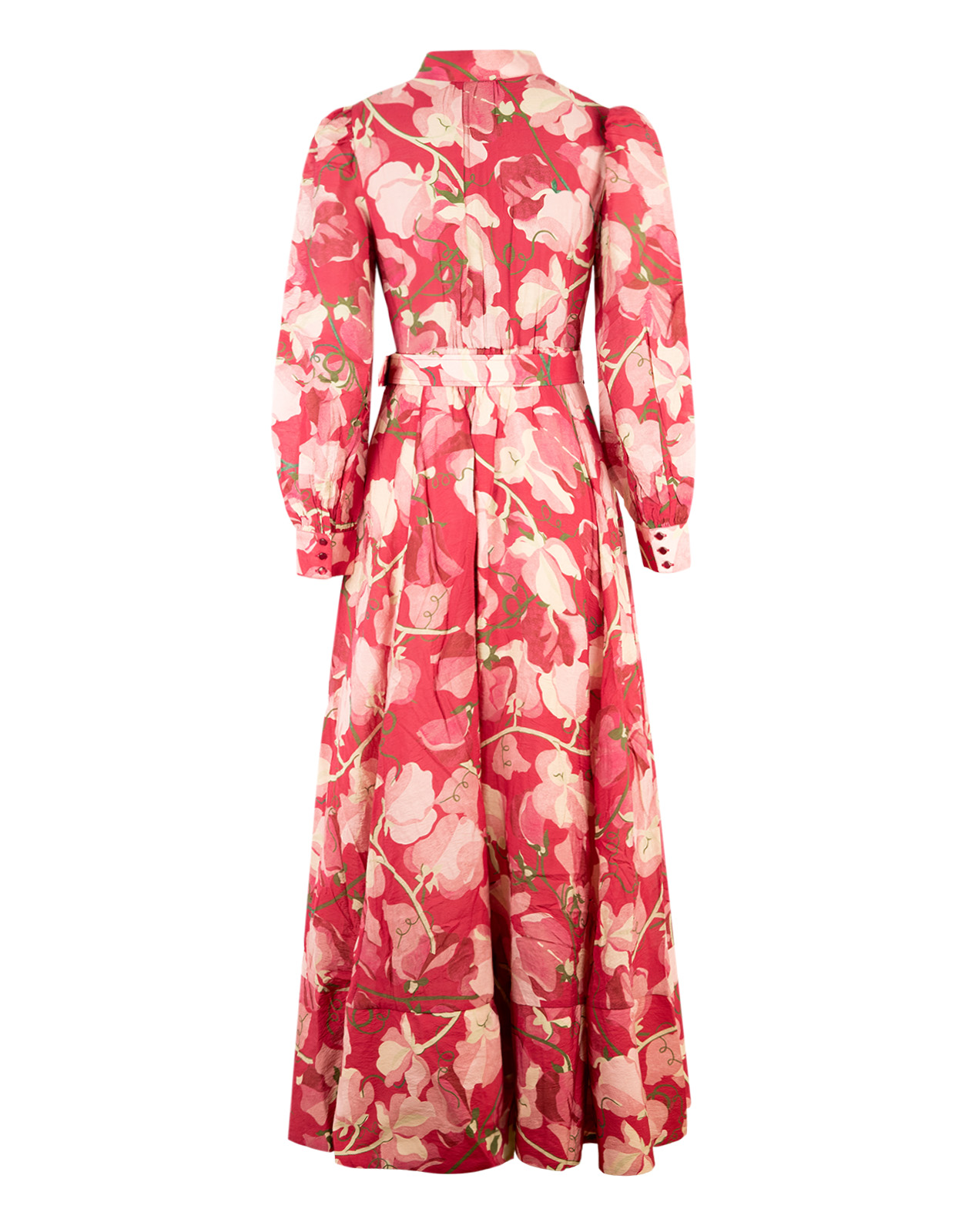 Klänning med Bälte Rosa Blommig