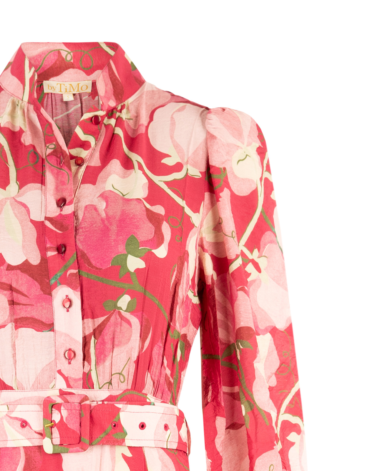 Klänning med Bälte Rosa Blommig S