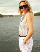 Pam Top Vit/Svartrandig 46