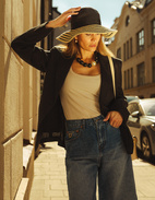 Macy Braid Hatt Svart/Beige