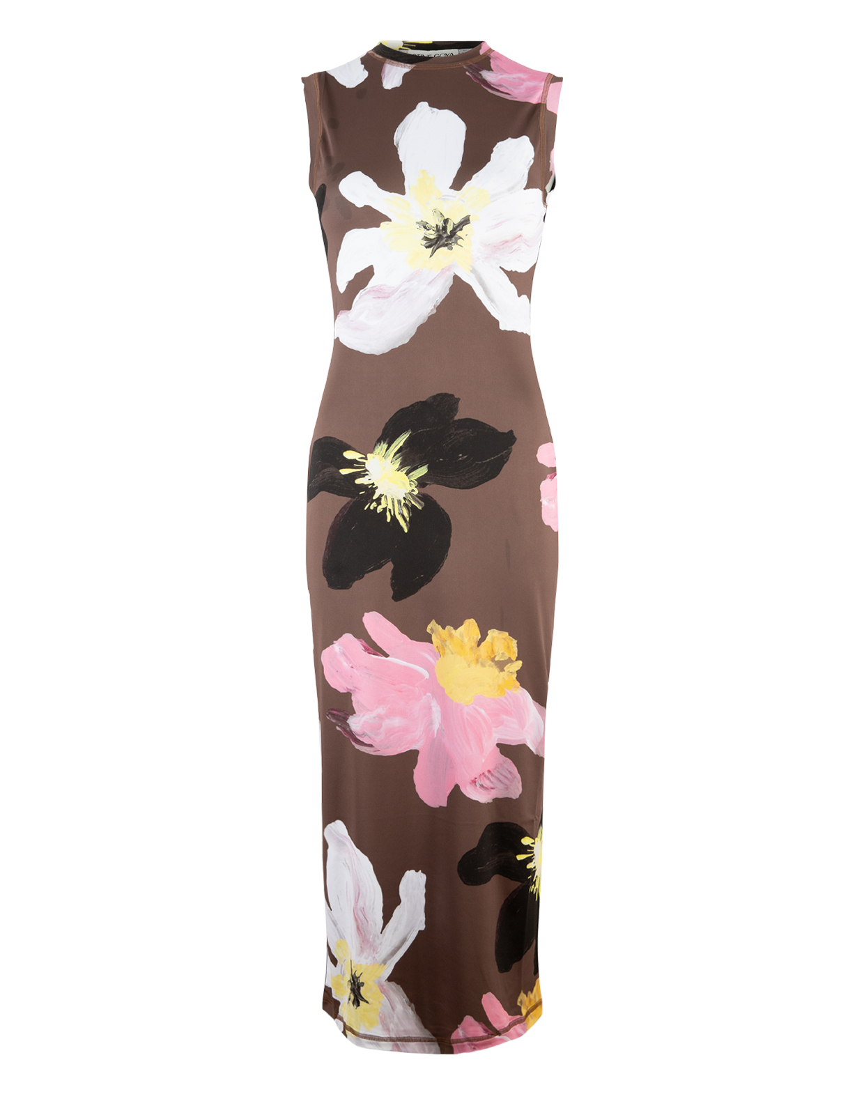 Jersey Tank Klänning Brun Blommig M/L