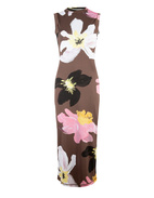 Jersey Tank Klänning Brun Blommig M/L