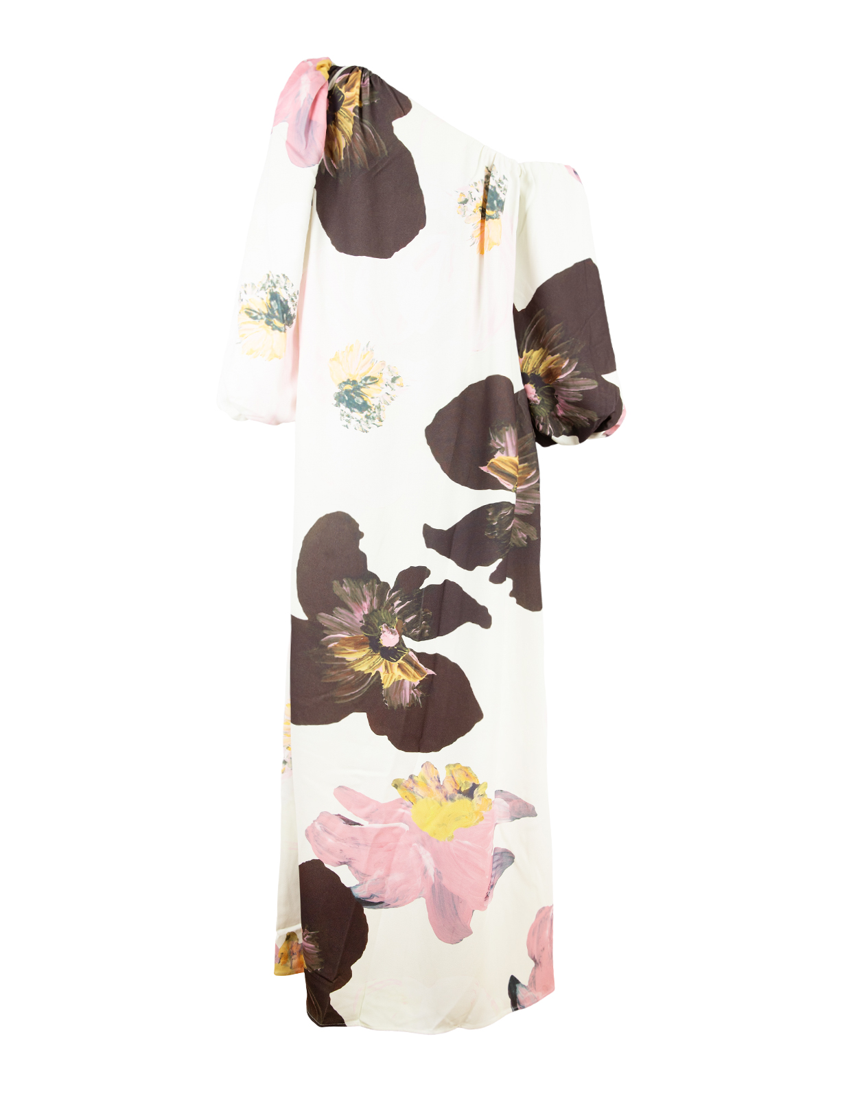 Off-Shoulder Klänning Vit Blommig