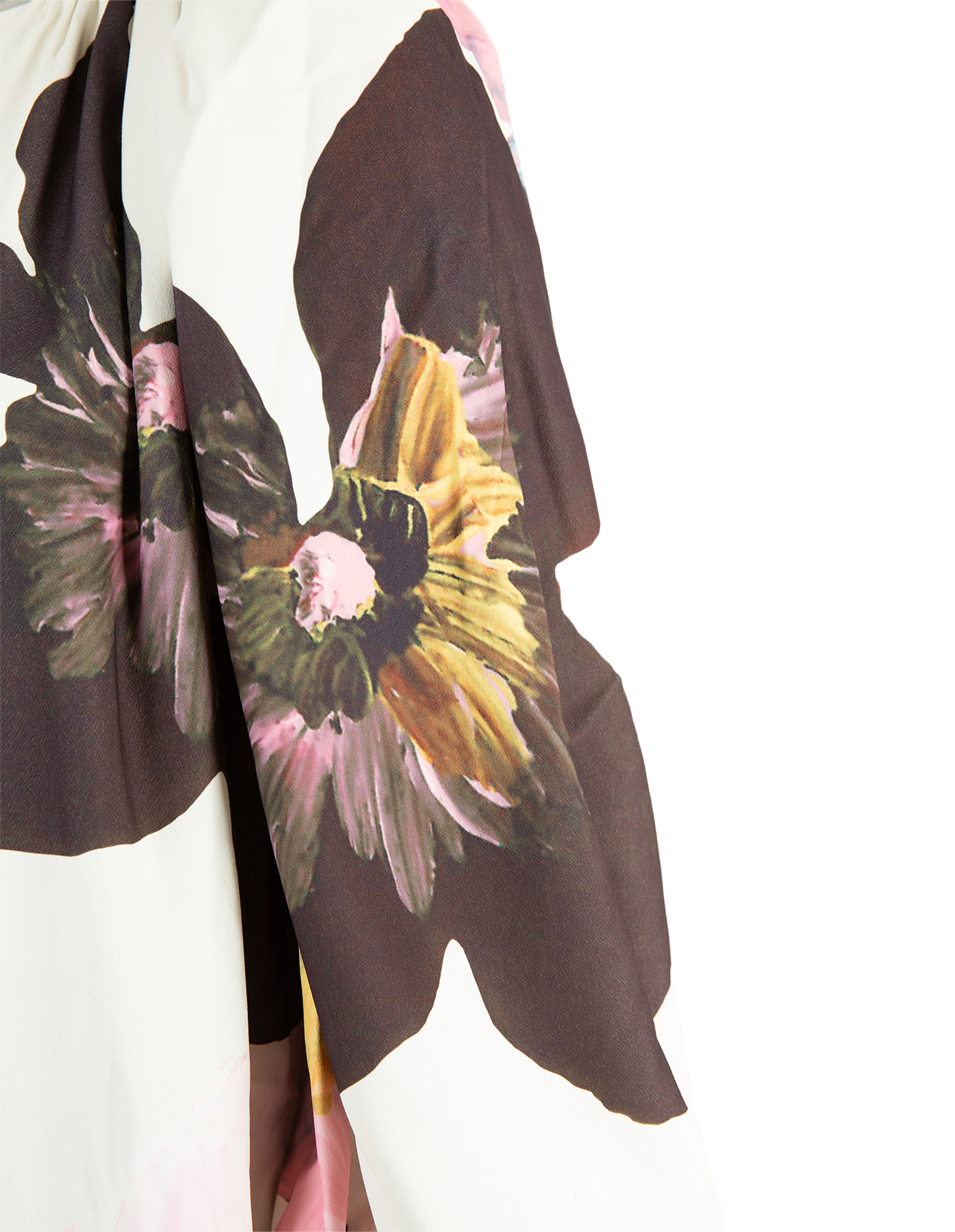 Off-Shoulder Klänning Vit Blommig M