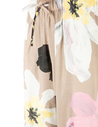 Elastiska Byxor Beige Blommig XS