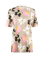 T-Shirt Beige Blommig XS
