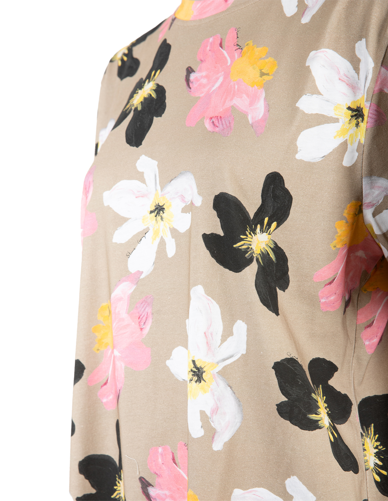 T-Shirt Beige Blommig XS