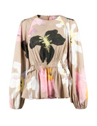 Raglan Top Beige Blommig L