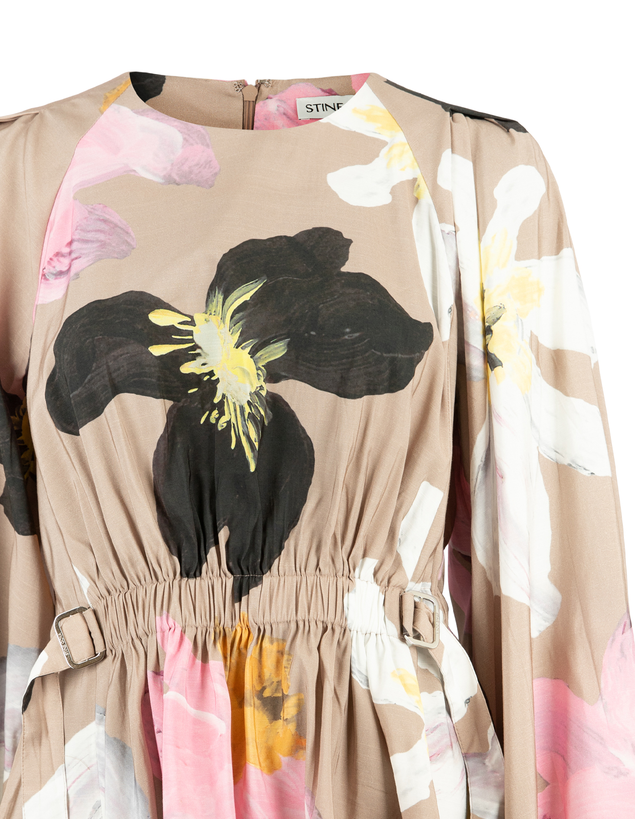 Raglan Top Beige Blommig L