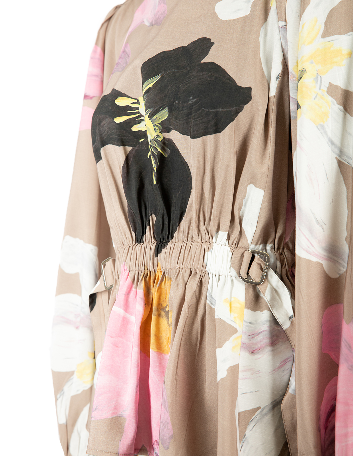 Raglan Top Beige Blommig L